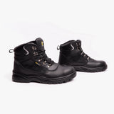 Grafters M161A Unisex Leather Safety Boots Black