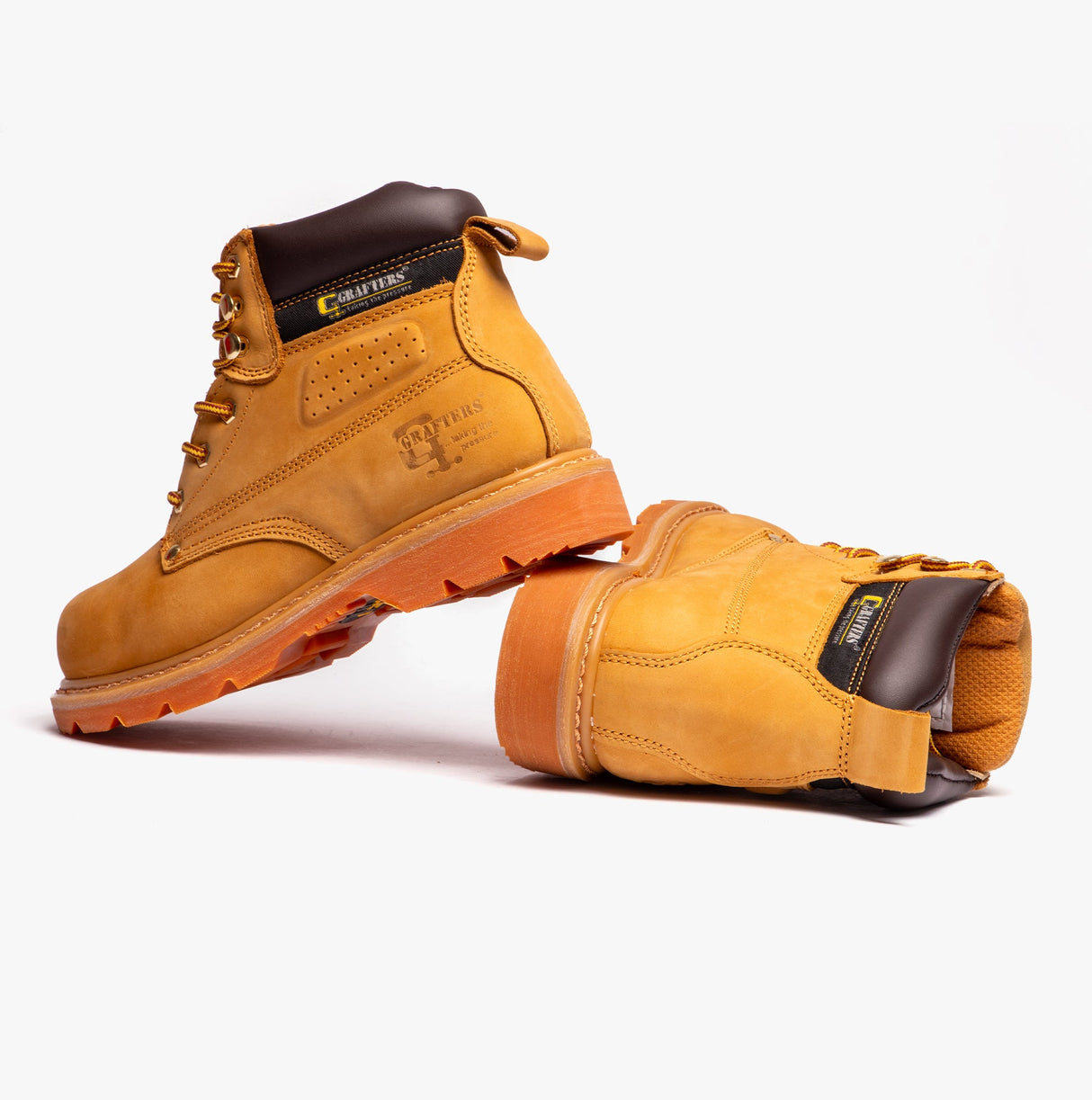 Grafters GLADIATOR Unisex Leather Safety Boots Honey