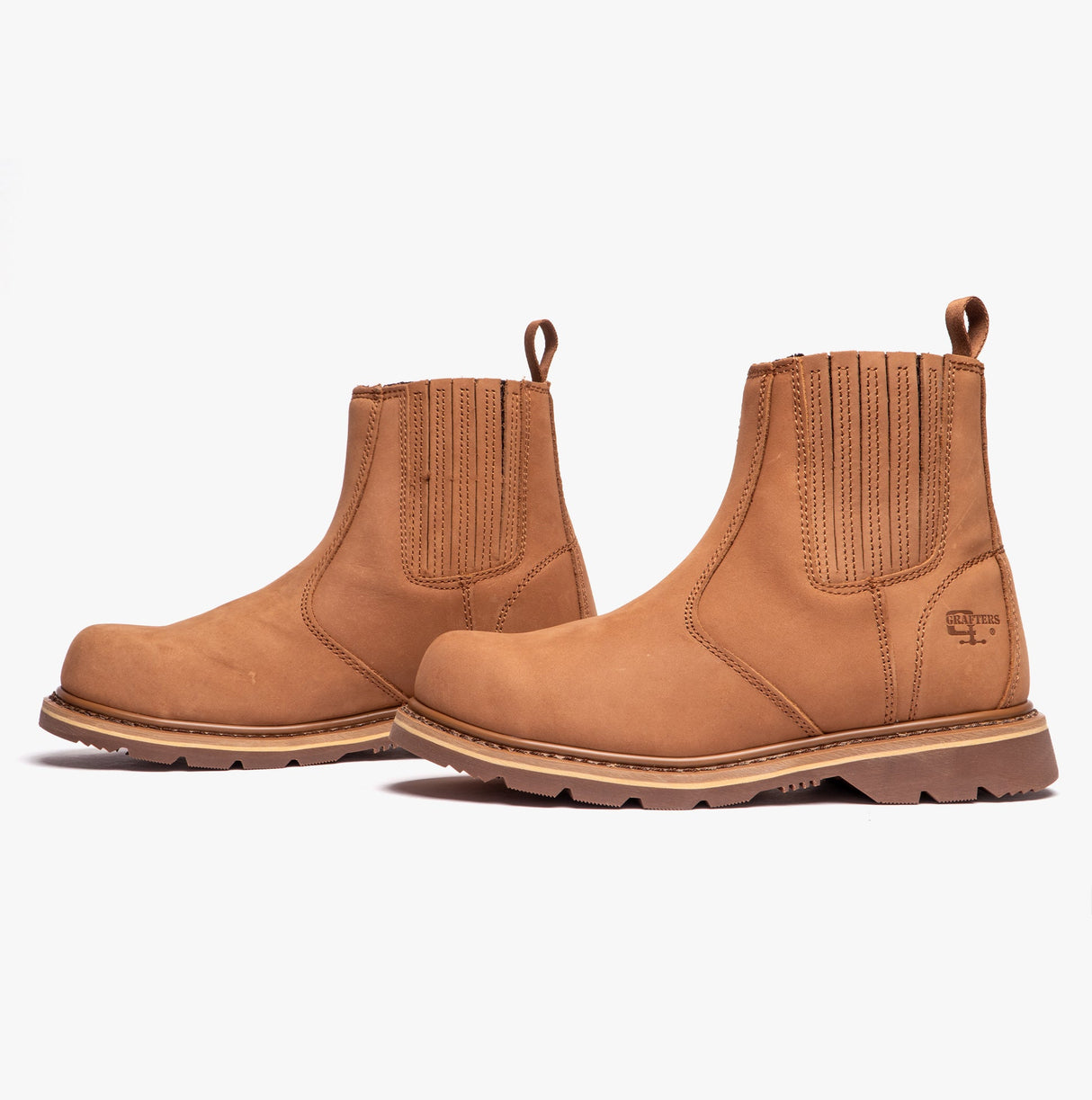 Grafters M763B Mens Leather Safety Boots Tan