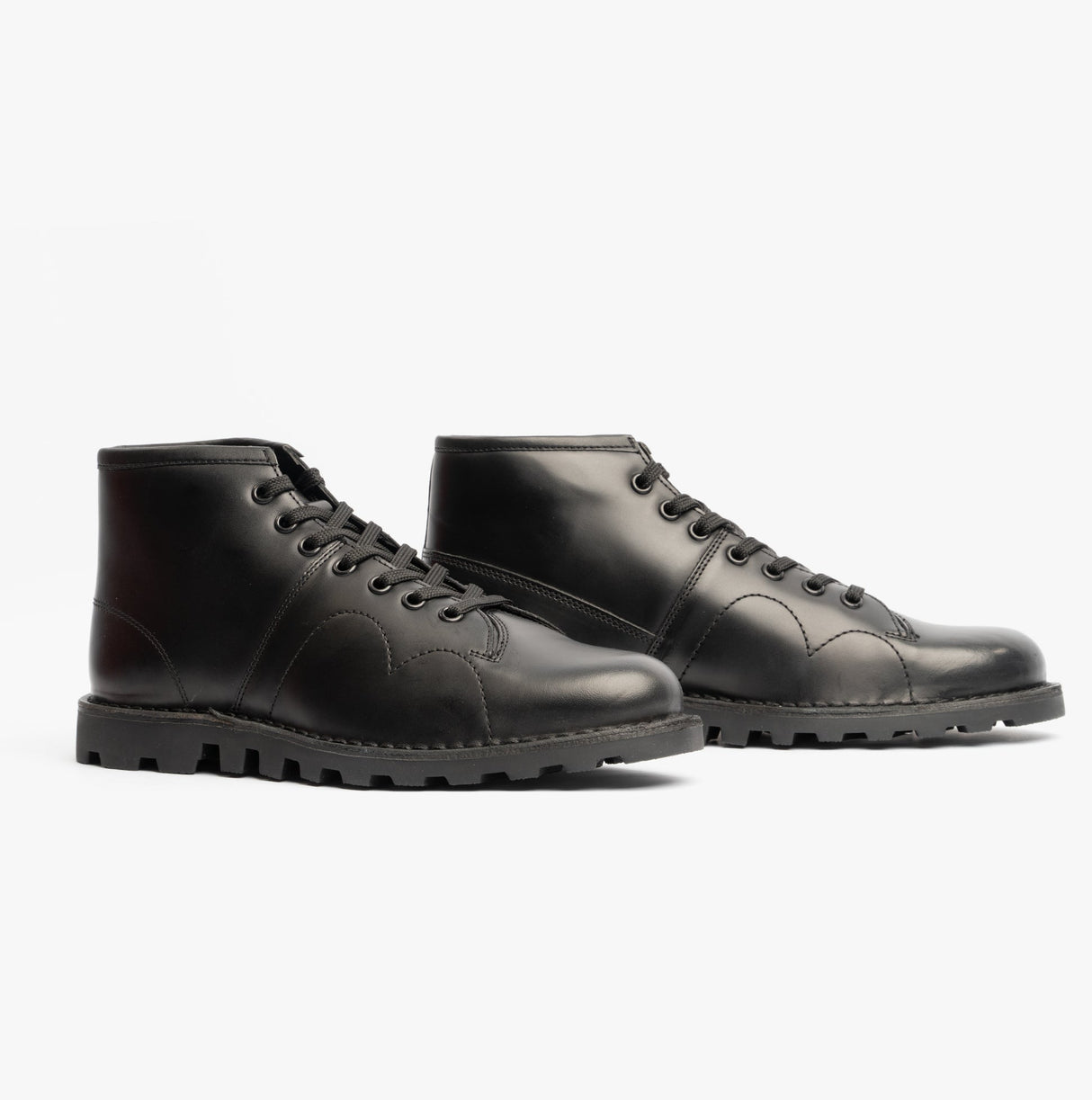 Grafters Unisex Leather Monkey Boots Black