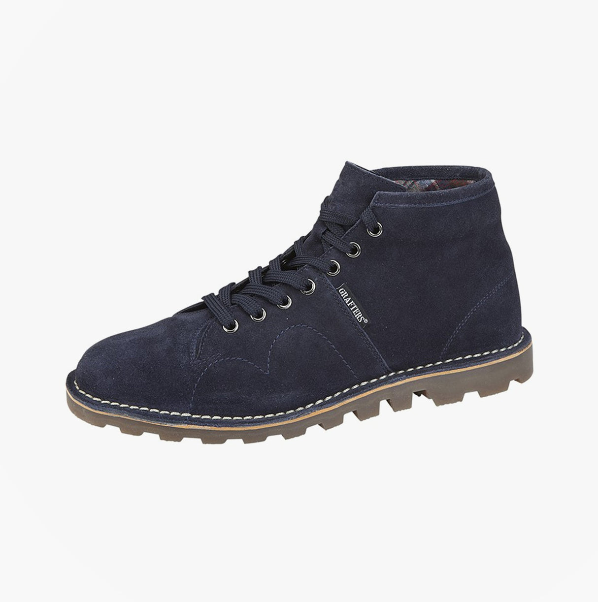 Grafters Unisex Suede Monkey Boots Navy