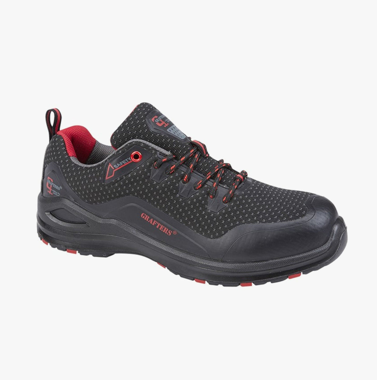 Grafters M320A Mens Composite Toe Safety Trainers Black/Red