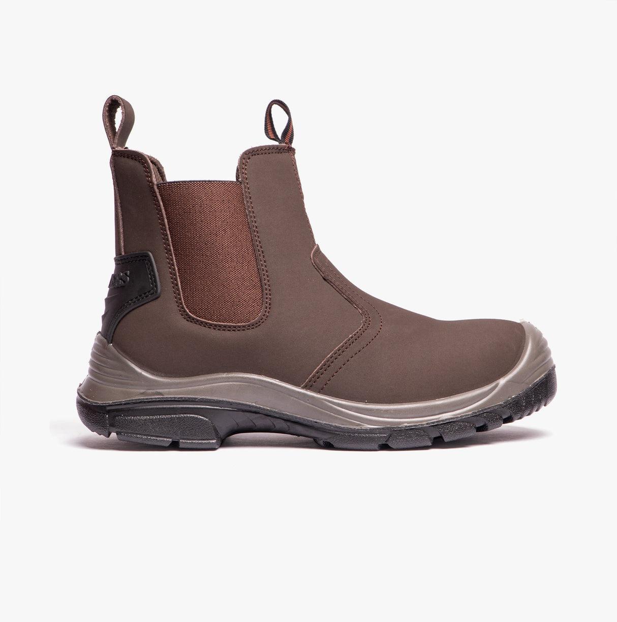 Grafters M371B Mens Coated Leather Safety Dealer Boots Brown