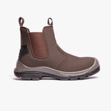 Grafters M371B Mens Coated Leather Safety Dealer Boots Brown