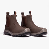 Grafters M371B Mens Coated Leather Safety Dealer Boots Brown