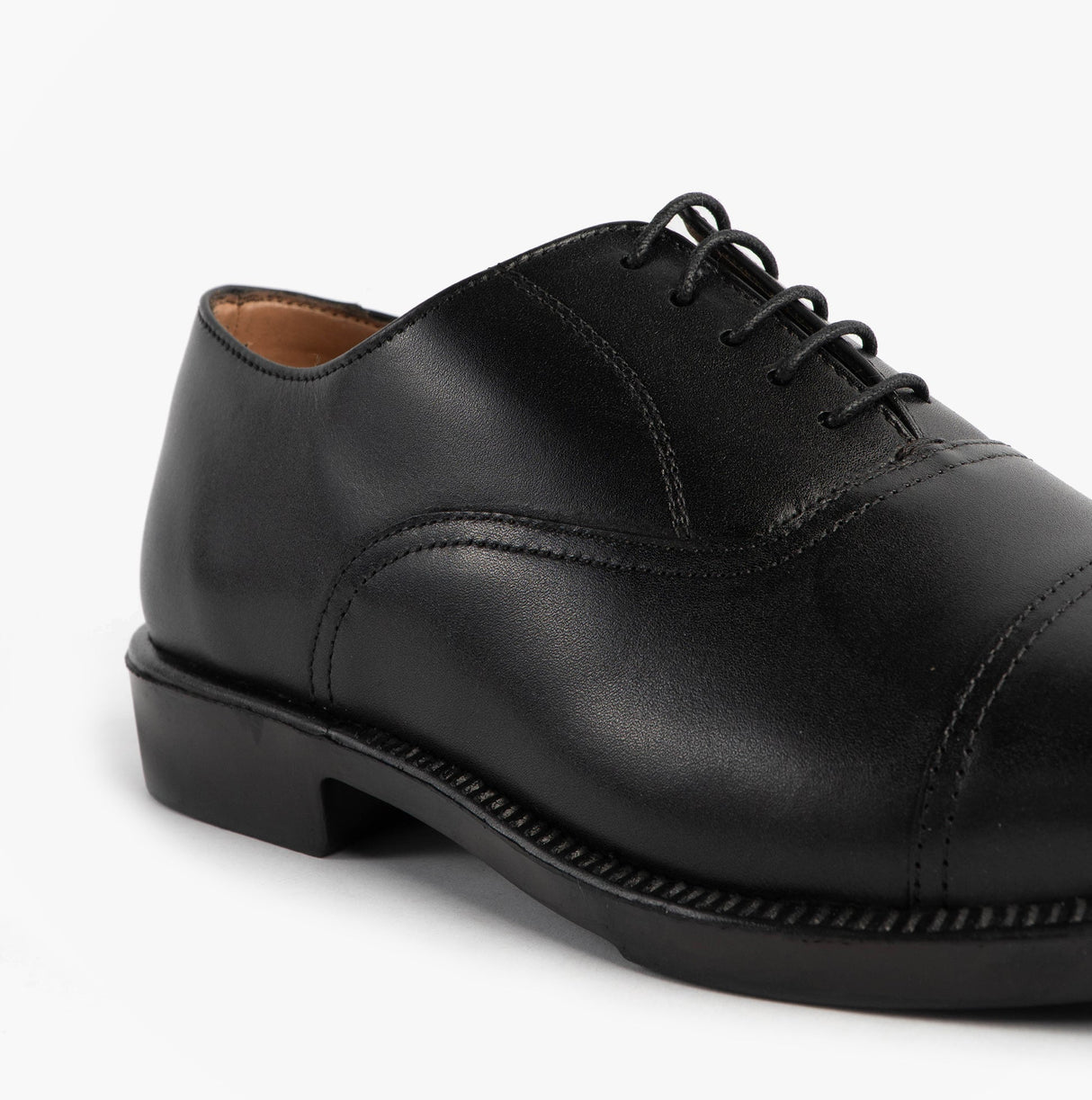 Grafters DUSTIN Mens Leather Oxford Cadet Shoes Black