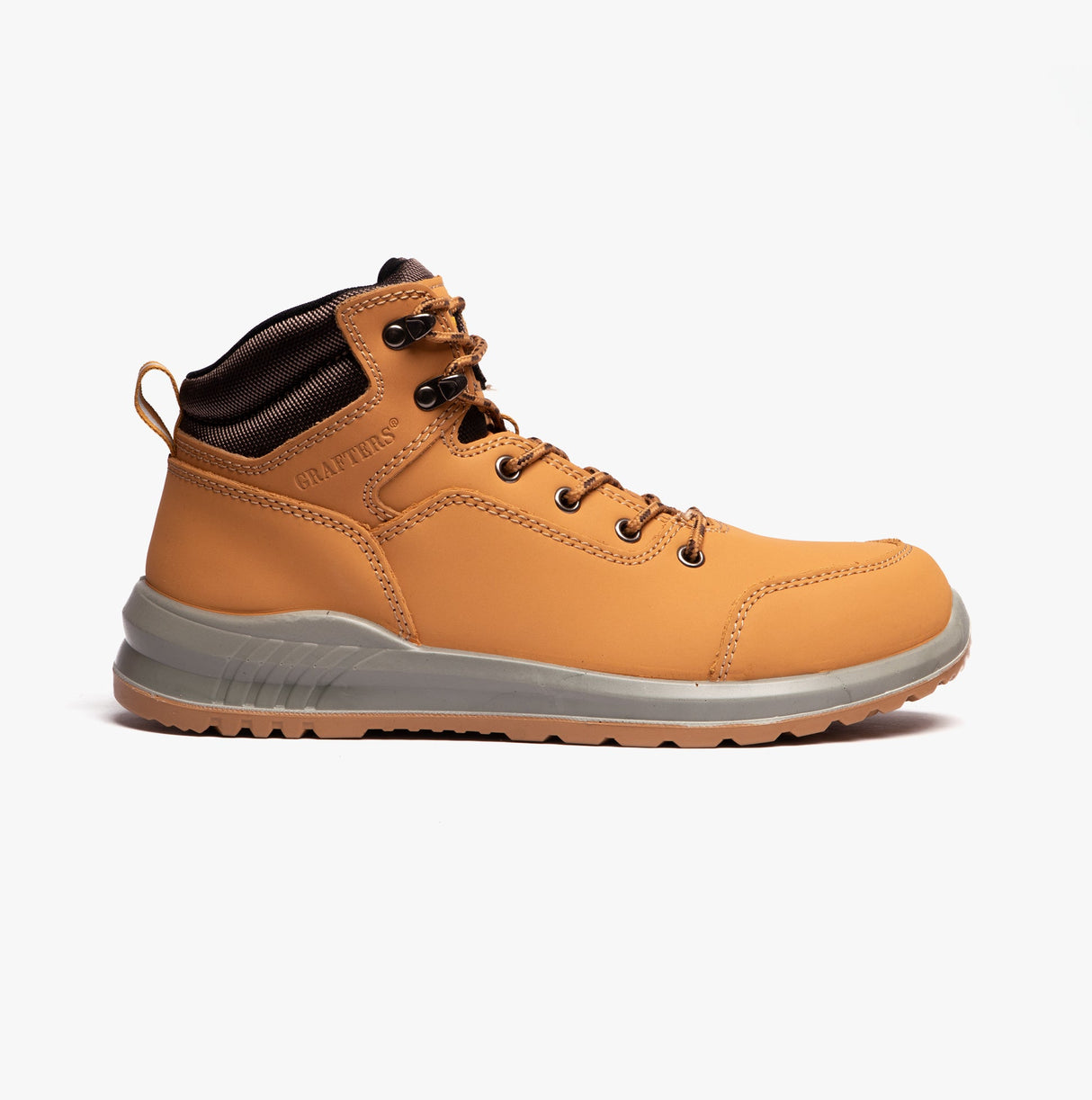 Grafters M513N Unisex Nubuck Steel Toe Boots Honey