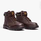 Grafters APPRENTICE Unisex Leather Safety Boots Brown