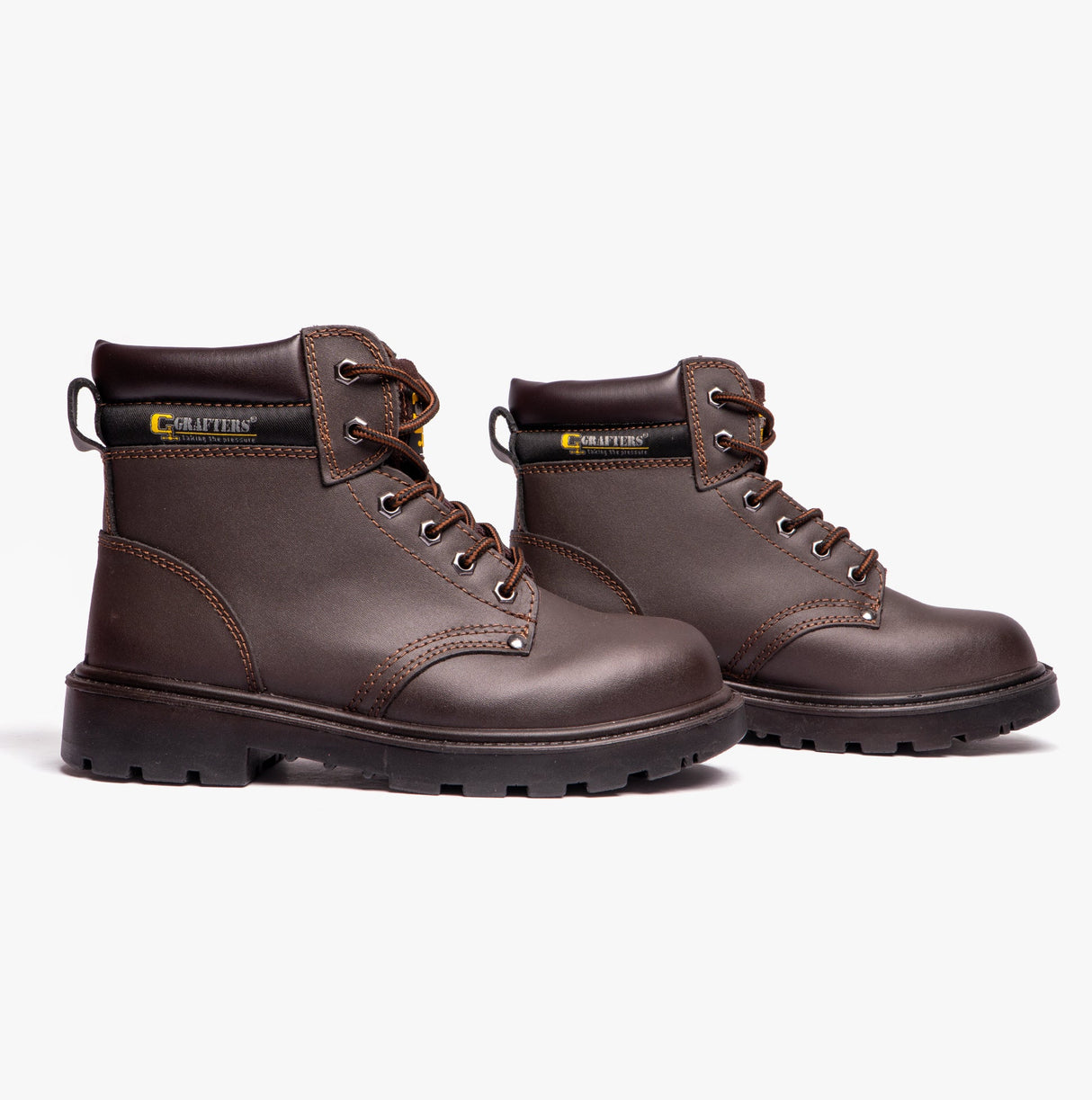 Grafters APPRENTICE Unisex Leather Safety Boots Brown