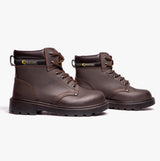 Grafters APPRENTICE Unisex Leather Safety Boots Brown