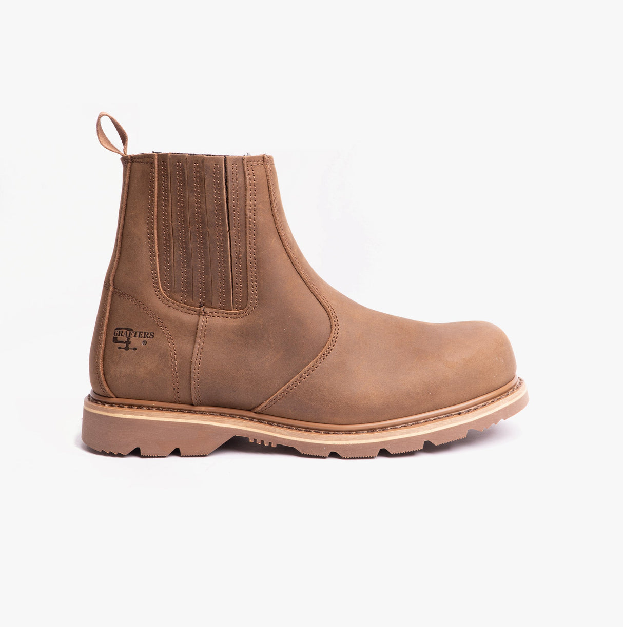 Grafters M763DB Mens Leather Safety Boots Dark Brown