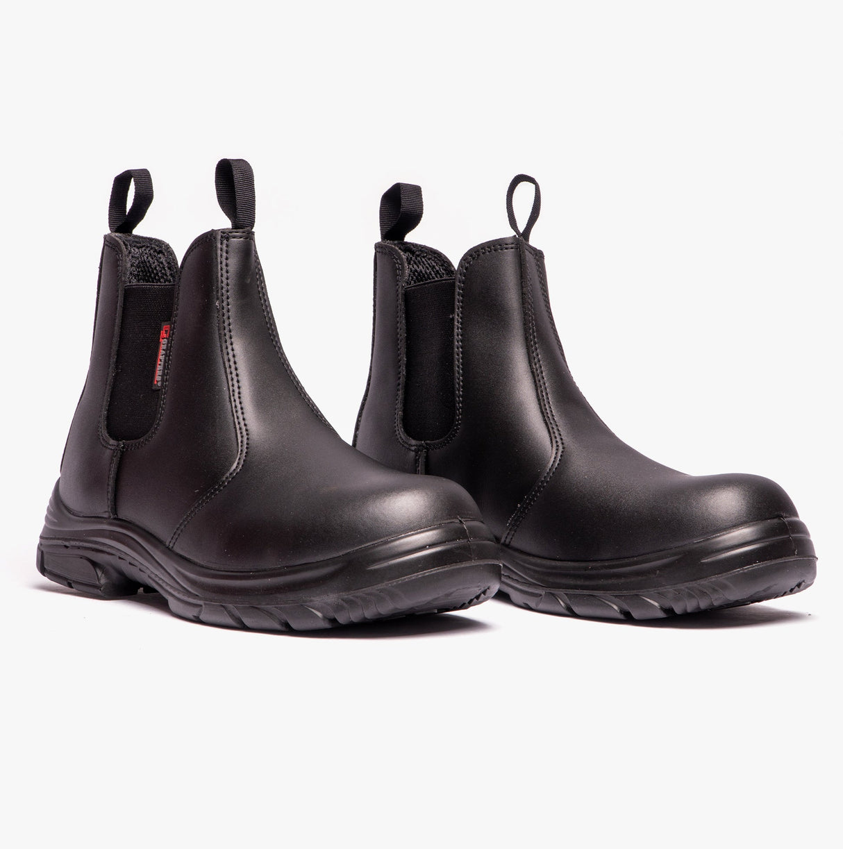 Grafters M9502A Mens Leather Super Wide Dealer Safety Boots Black