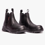 Grafters M9502A Mens Leather Super Wide Dealer Safety Boots Black