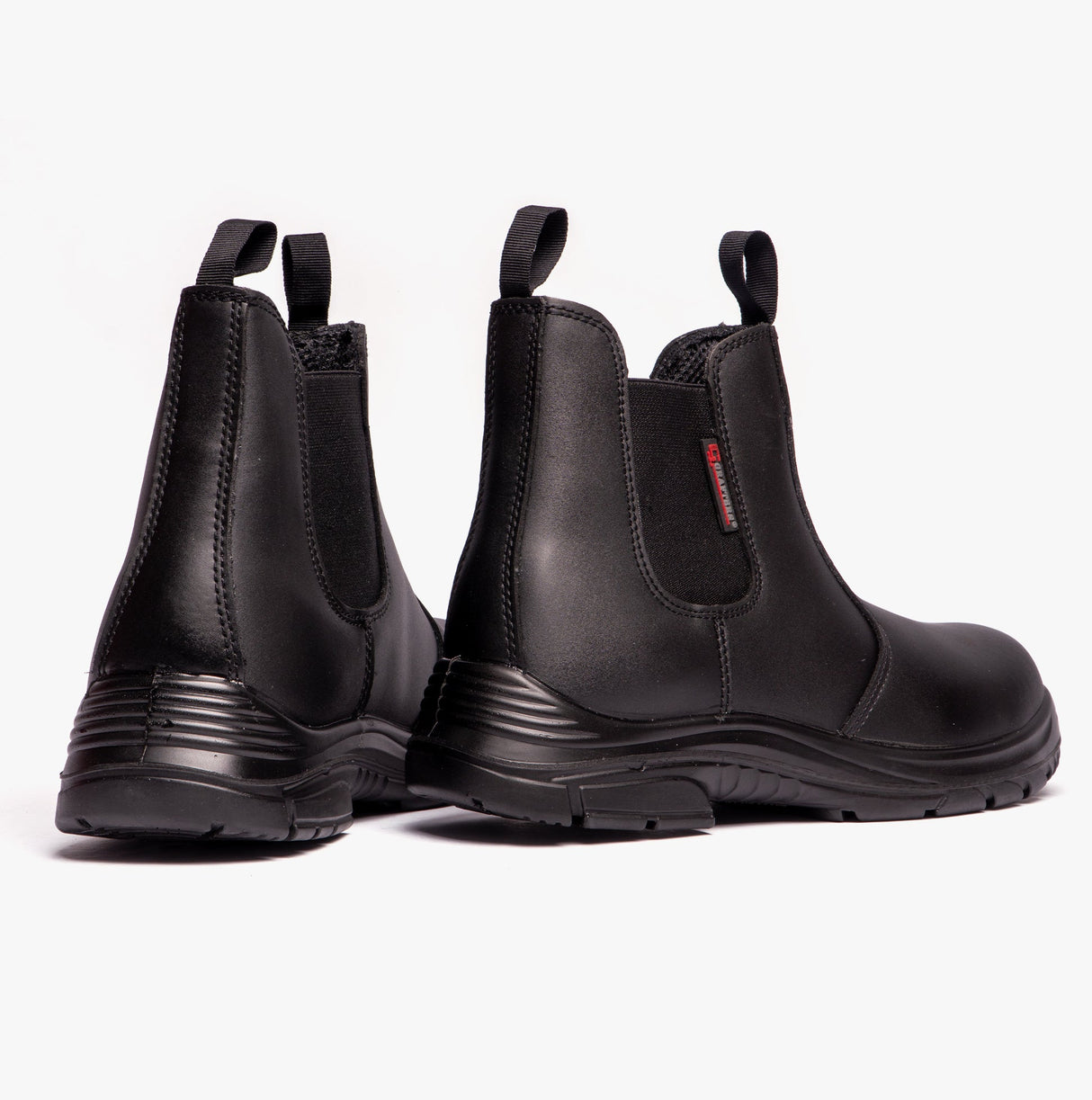 Grafters M9502A Mens Leather Super Wide Dealer Safety Boots Black