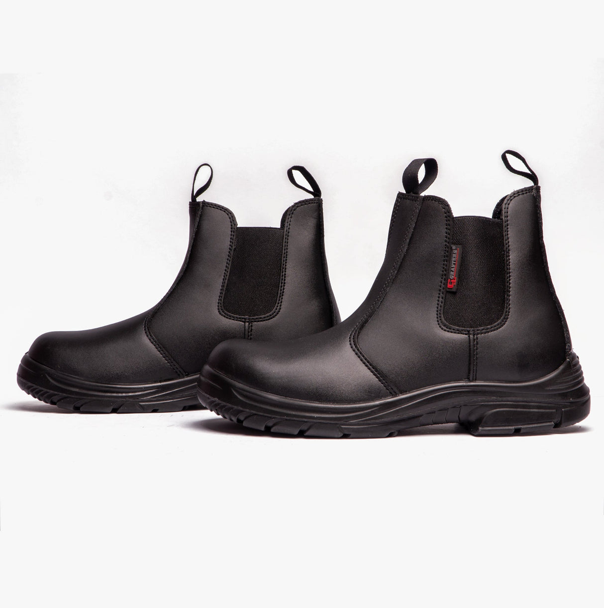 Grafters M9502A Mens Leather Super Wide Dealer Safety Boots Black