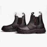 Grafters M9502A Mens Leather Super Wide Dealer Safety Boots Black