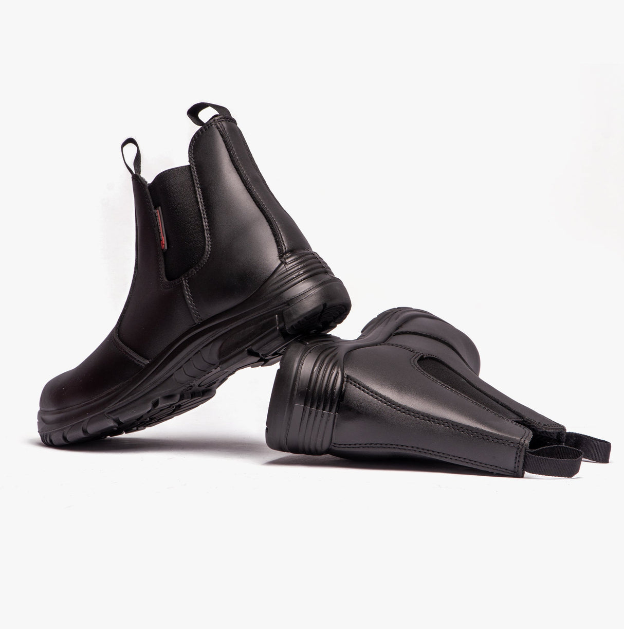 Grafters M9502A Mens Leather Super Wide Dealer Safety Boots Black