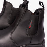 Grafters M9502A Mens Leather Super Wide Dealer Safety Boots Black