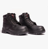 Grafters M9503A Mens Leather Super Wide Ankle Safety Boots Black
