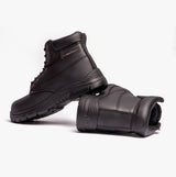 Grafters M9503A Mens Leather Super Wide Ankle Safety Boots Black