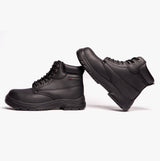 Grafters M9503A Mens Leather Super Wide Ankle Safety Boots Black