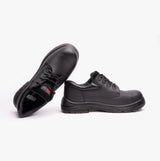 Grafters M9504A Mens Leather Super Wide Safety Shoes Black