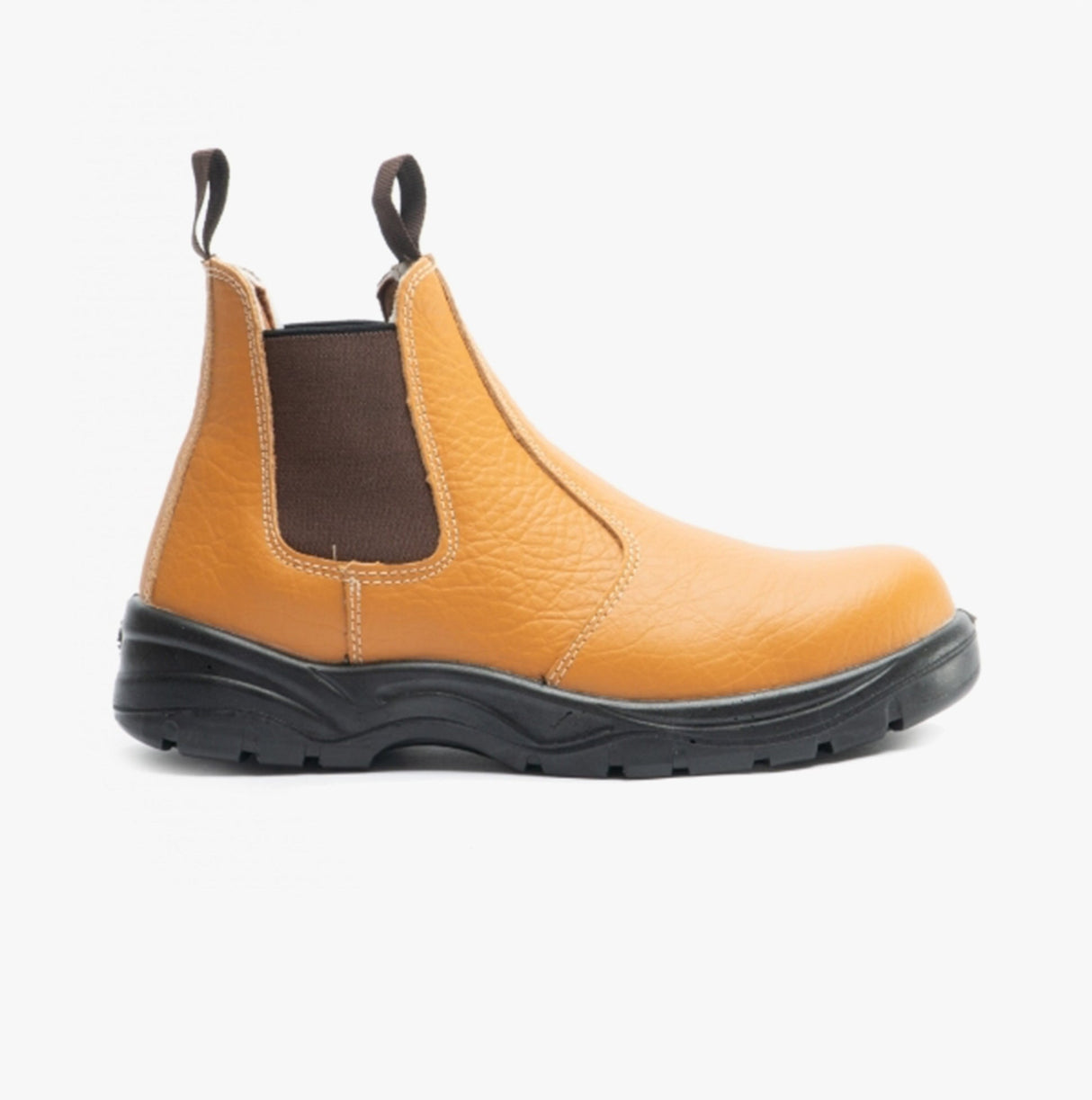 Grafters M955B Mens Leather Chelsea Safety Boots Tan