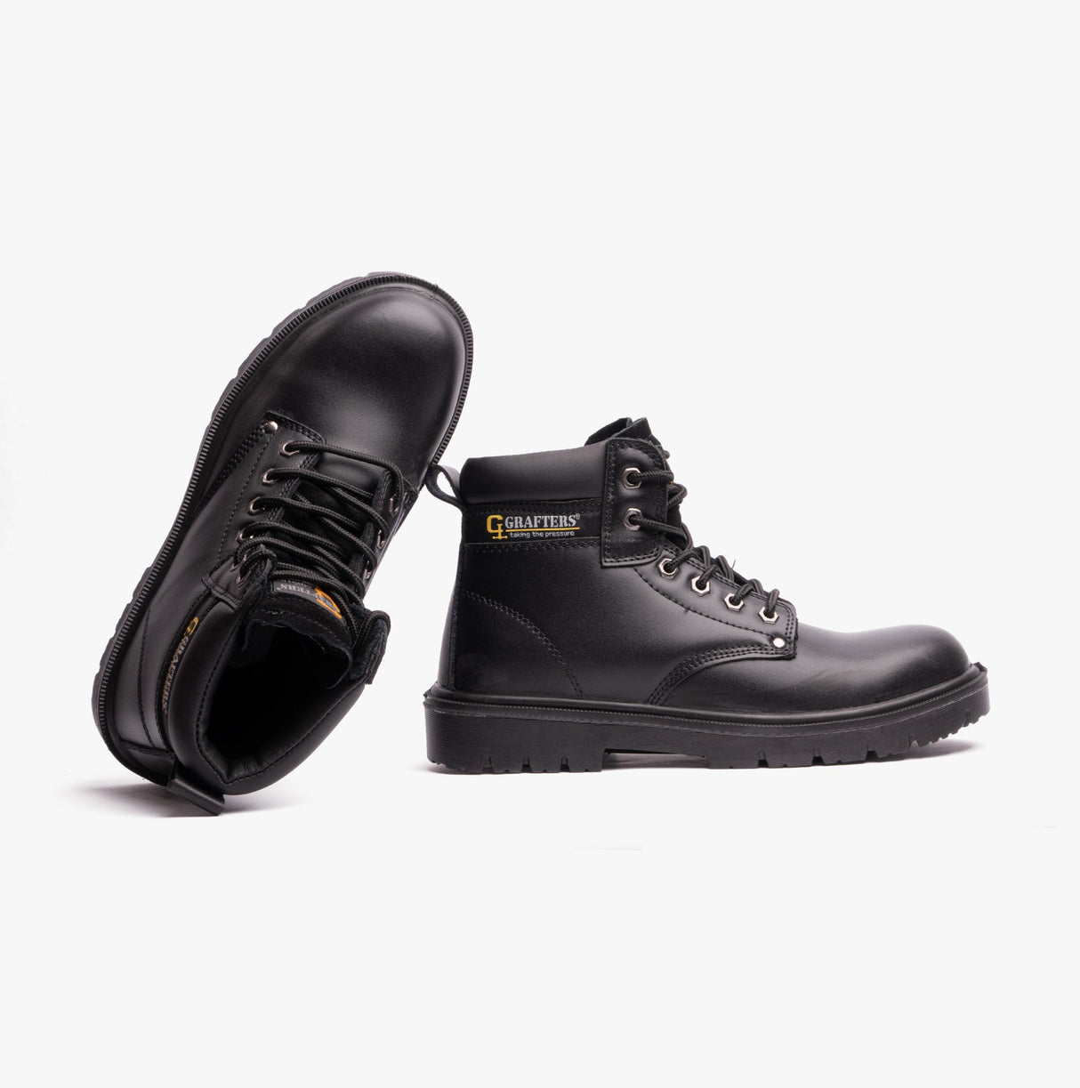 Grafters M958A Mens Leather Safety Boots Black