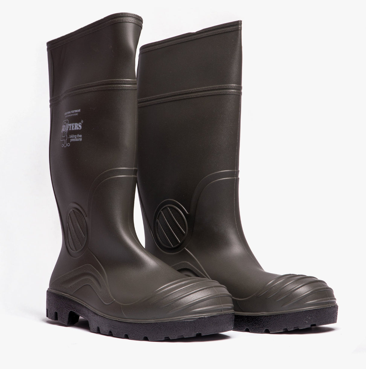 Grafters W408E Mens Wellington Safety Boots Green