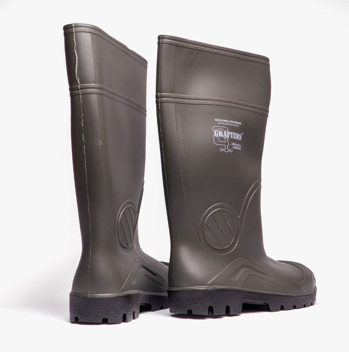 Grafters W408E Mens Wellington Safety Boots Green