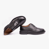 Grafters MORGAN XM620A Unisex Leather Oxford Shoes Black