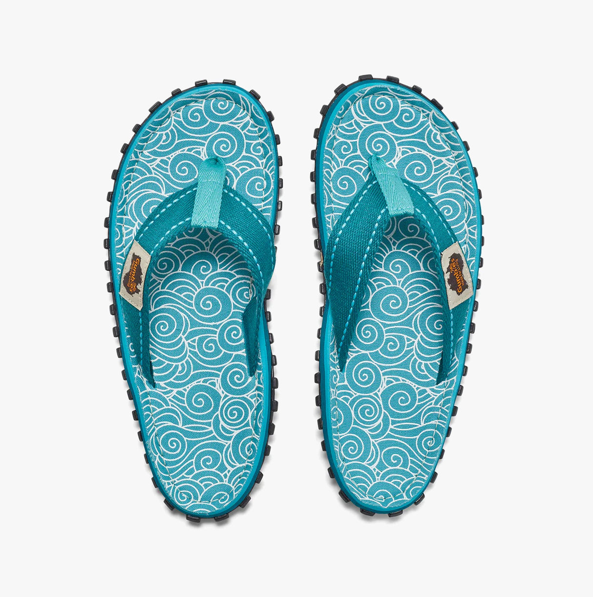 Gumbies ISLANDER Womens Recycled Flip-Flops Turquoise Swirls