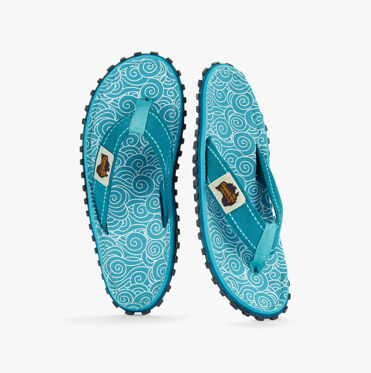 Gumbies ISLANDER Womens Recycled Flip-Flops Turquoise Swirls