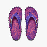 Gumbies ISLANDER Womens Recycled Flip-Flops Purple Sunflower