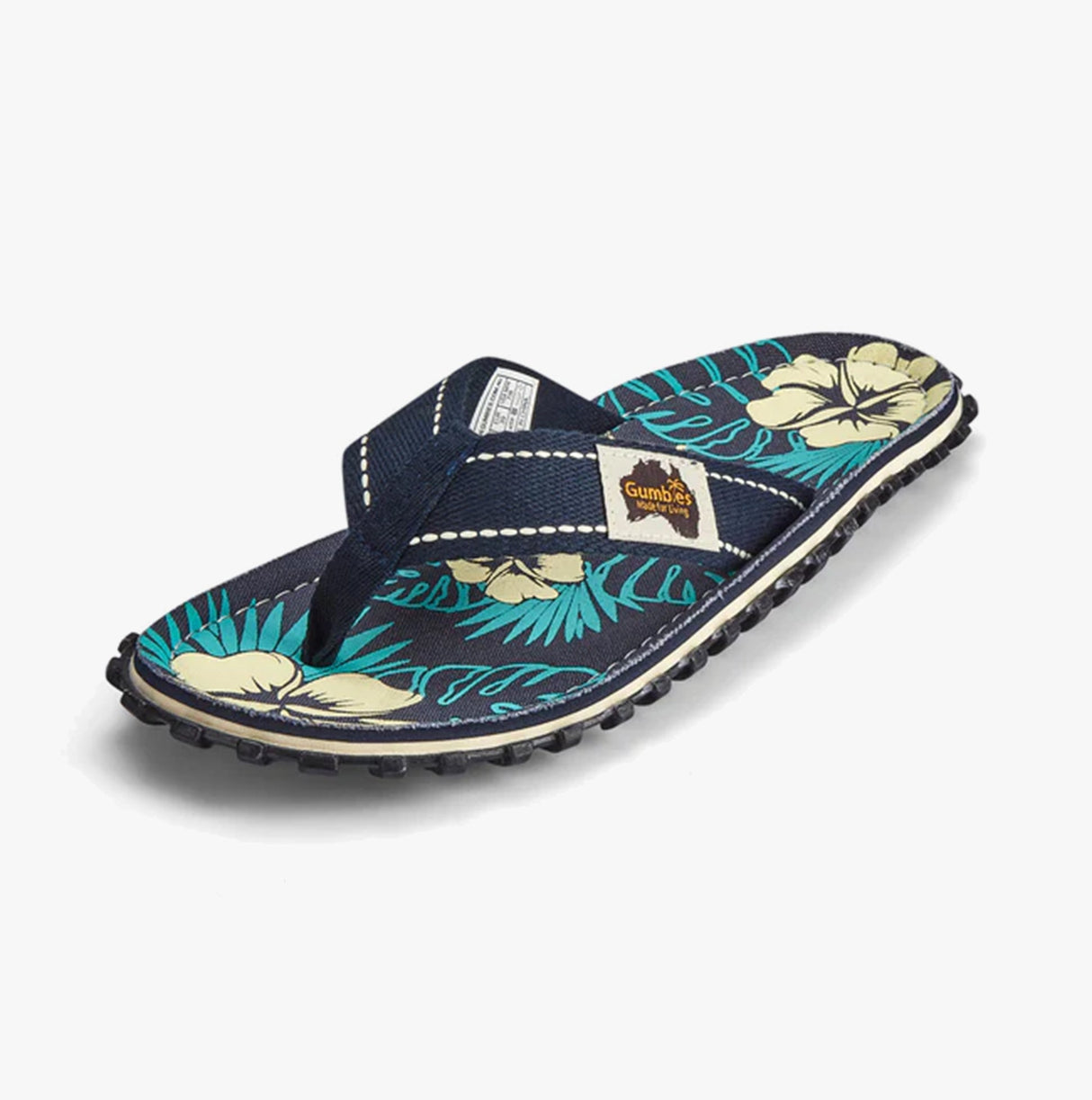 Gumbies ISLANDER Unisex Recycled Flip-Flops Blue Hibiscus