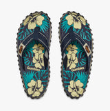 Gumbies ISLANDER Unisex Recycled Flip-Flops Blue Hibiscus