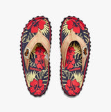Gumbies ISLANDER Unisex Recycled Flip-Flops Denim Hibiscus