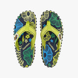 Gumbies ISLANDER Womens Recycled Flip-Flops Pistachio Flowers