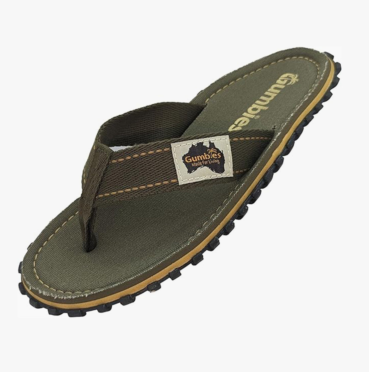 Gumbies ISLANDER Unisex Flip-Flops Classic Khaki