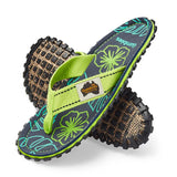 Gumbies ISLANDER Unisex Flip-Flops Lime Hibiscus