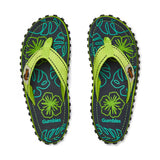 Gumbies ISLANDER Unisex Flip-Flops Lime Hibiscus