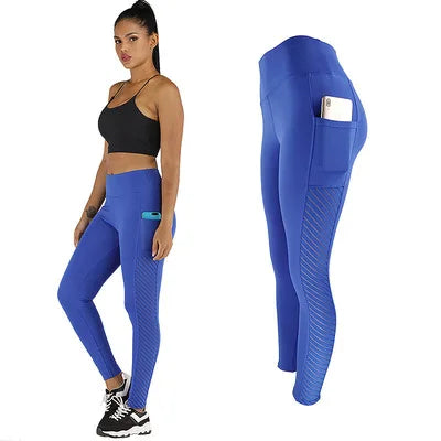 2023 New  Mesh pocket yoga pants  buttock pants Four-Way Stretch exercise Fitness Yoga Pants
