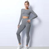 Workout 2 Piece Workout Crop Top Set Clothing Womens Fitness Apparel Sports Set Women Yoga Set Gym Wear