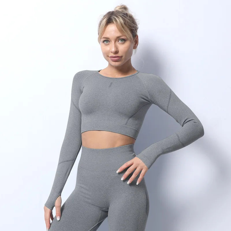 Workout 2 Piece Workout Crop Top Set Clothing Womens Fitness Apparel Sports Set Women Yoga Set Gym Wear