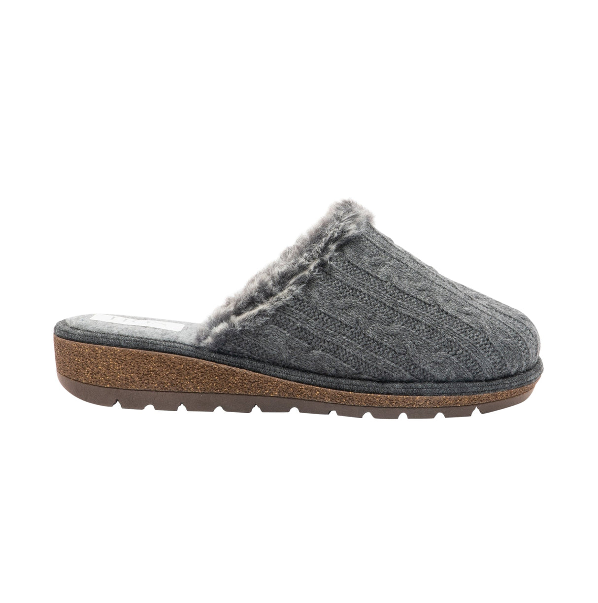 HOS Comfort MEGAN Womens Wool Mule Slippers Grey