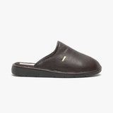 HOS Comfort ARCHIE Mens PU Mule Slippers Brown