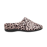 HOS Comfort CLAIRE Womens Plush Textile Mules Leopard