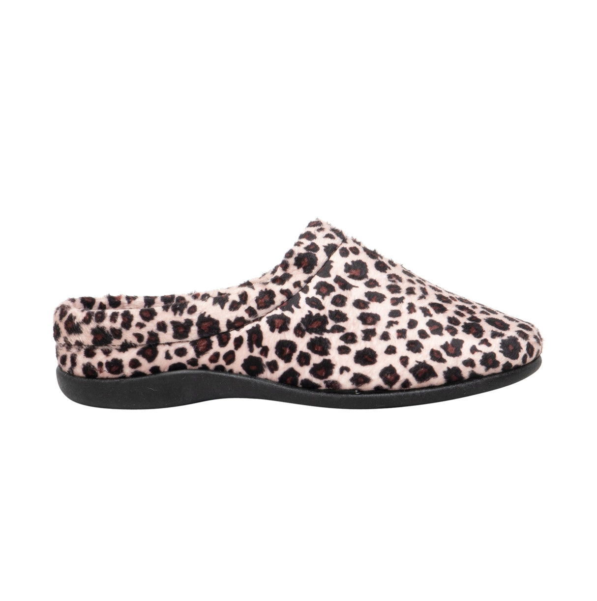 HOS Comfort CLAIRE Womens Plush Textile Mules Leopard
