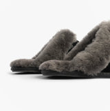 HOS Sheepskin AYLA Womens Real Sheepskin Mule Slippers Black