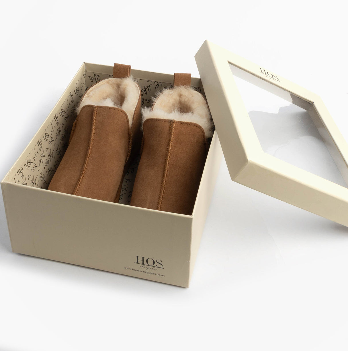 HOS Sheepskin TIA Womens Boot Slippers Chestnut